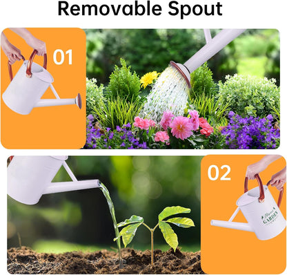 Metal Watering Can for Outdoor Plants, 1 Gallon Galvanized Steel Watering Can with Removable spout for Outdoor & Indoor Use, Perfect for Garden Flower, Houseplants, Copper