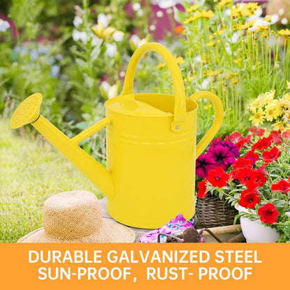Metal Watering Can for Outdoor Plants, 1 Gallon Galvanized Steel Watering Can with Removable spout for Outdoor & Indoor Use, Perfect for Garden Flower, Houseplants, Copper