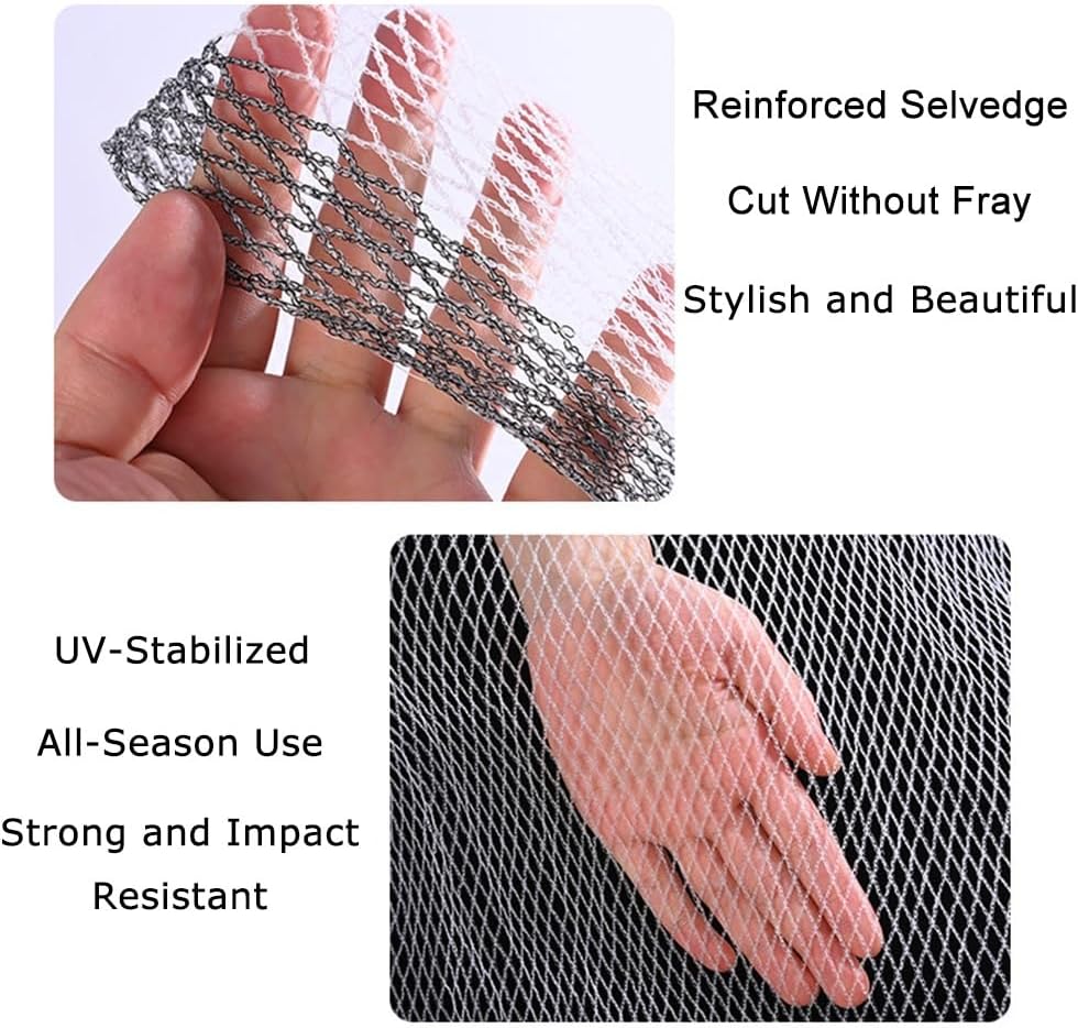 Heavy Duty Hail Netting for Garden - HDPE Mesh Cover for Fruit and Vegetable Protection - Weather-Resistant and Tear-Proof Design Reusable Floating Row Cover Net(2 x 5 m/6.6 x 16.4 ft) - Colors B