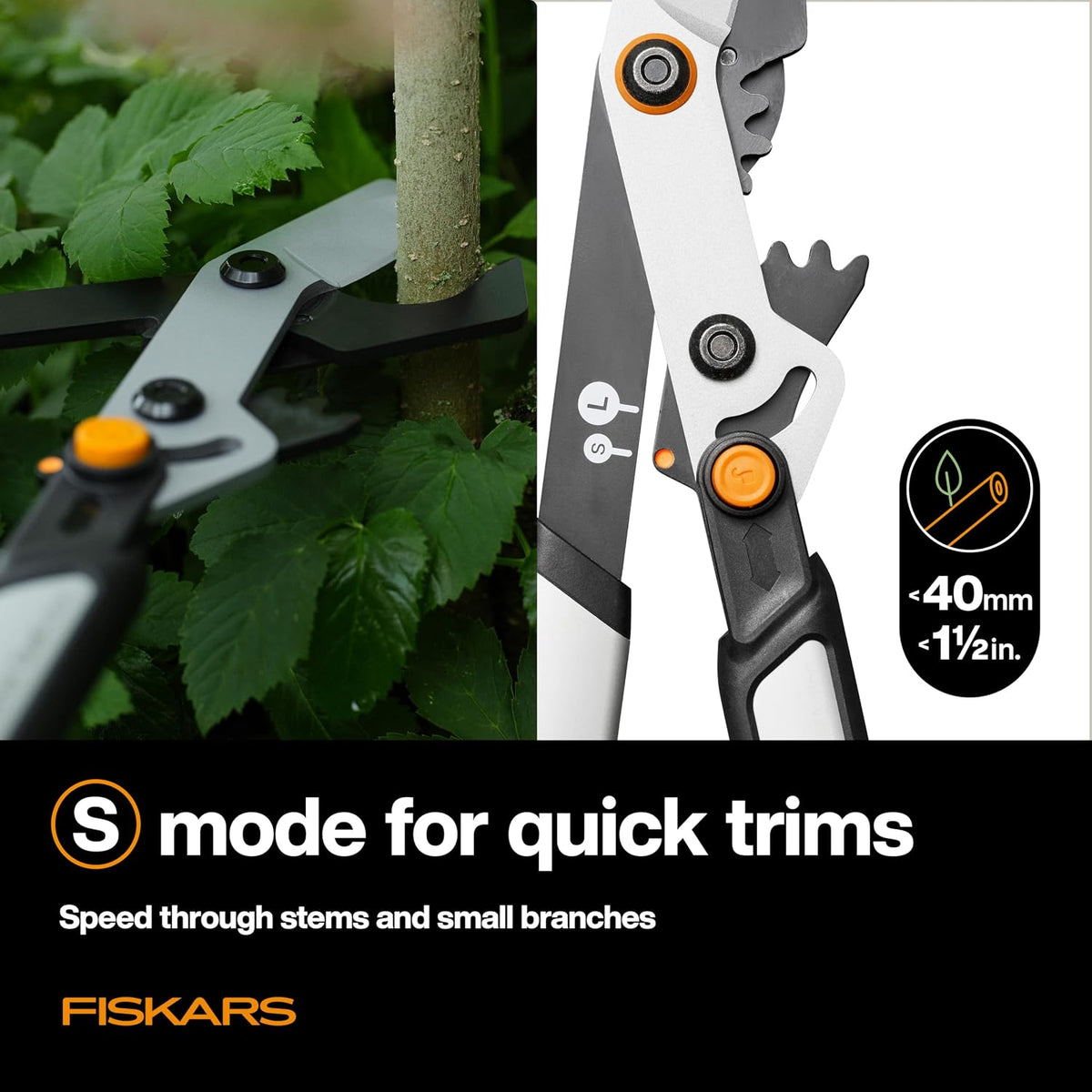 28” Garden Bypass Loppers, Tree Trimmer with 1.5" Cut Capacity