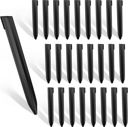 Landscape Edging Stakes, 13Pcs 8Inch Corrugated Metal Garden Stakes Galvanized Steel Bender Board Anchoring Spikes, Black