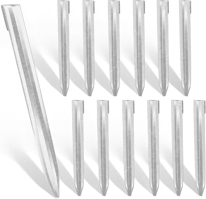 Landscape Edging Stakes, 13Pcs 8Inch Corrugated Metal Garden Stakes Galvanized Steel Bender Board Anchoring Spikes, Black
