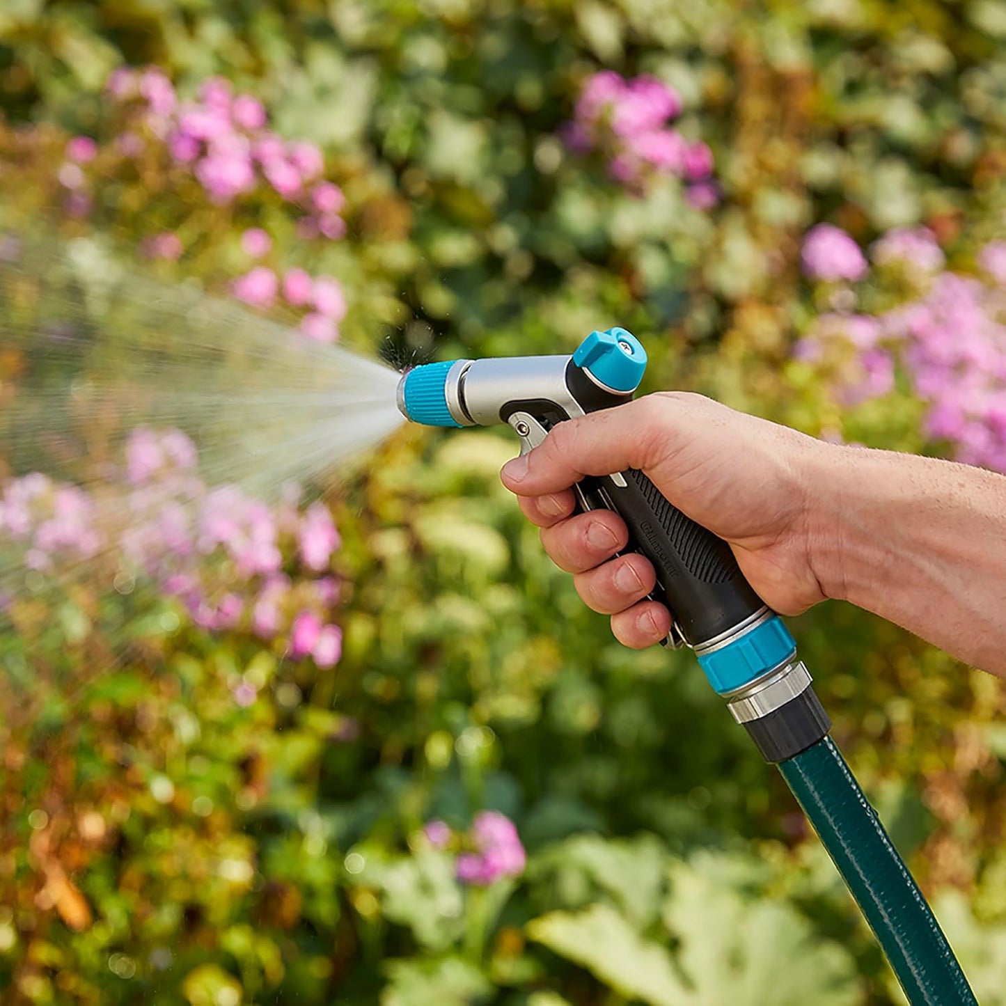 Heavy Duty Front Control Garden Hose Nozzle with Adjustable Spray Pattern, Water Hose Nozzle for Watering Garden or Lawn