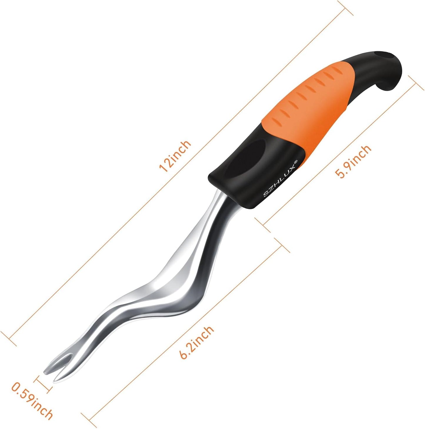 Hand Weeder Tool, Premium Weed Puller Tool for Garden, Gardening Hand Tool with Ergonomic Handle (Orange)