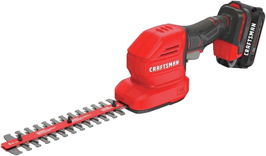 CRAFTSMAN CMCSS800C1R V20 2-in-1 Lithium-Ion Cordless 8 in. Hedge Trimmer and 4 in. Grass Shear Kit (1.5 Ah) (Renewed)