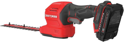 CRAFTSMAN CMCSS800C1R V20 2-in-1 Lithium-Ion Cordless 8 in. Hedge Trimmer and 4 in. Grass Shear Kit (1.5 Ah) (Renewed)
