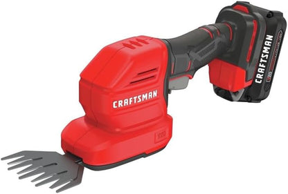 CRAFTSMAN CMCSS800C1R V20 2-in-1 Lithium-Ion Cordless 8 in. Hedge Trimmer and 4 in. Grass Shear Kit (1.5 Ah) (Renewed)