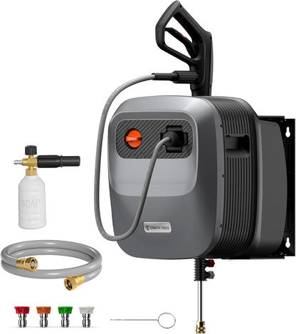 Grandfalls Retractable Wall Mount Pressure Washer G20, 65FT