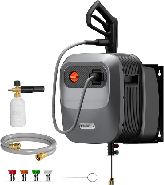 Grandfalls Retractable Wall Mount Pressure Washer G20, 65FT