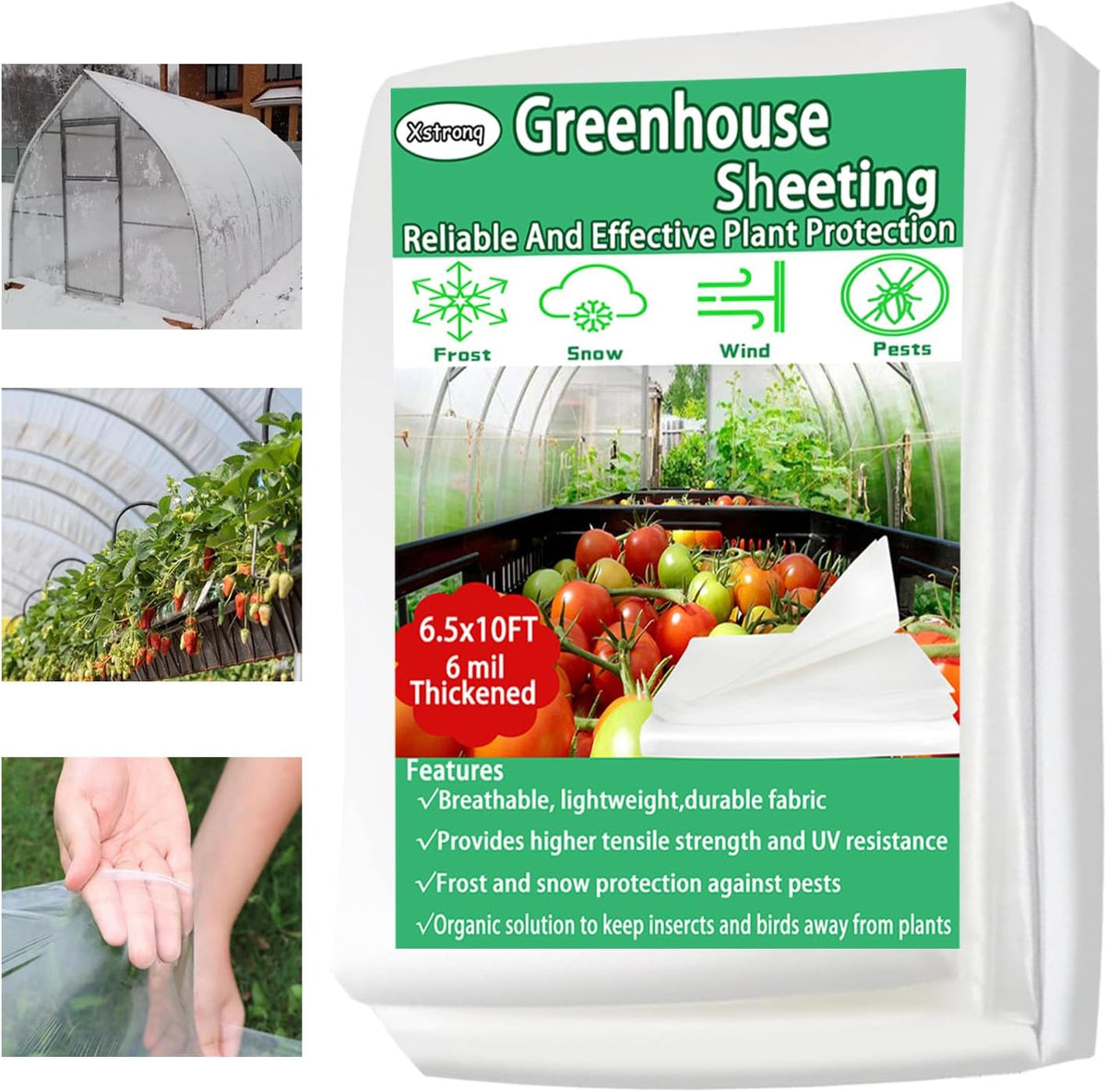 8x26 FT Greenhouse Plastic Sheeting, 6 Mil Clear Poly Film Cover