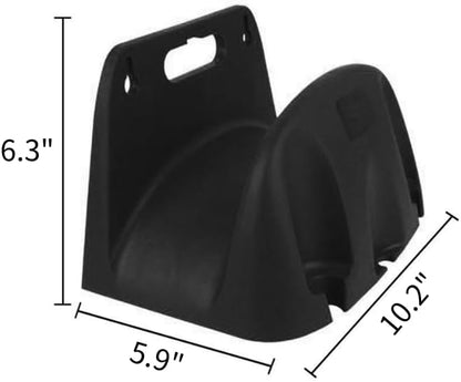 Garden Hose Reel Wall Mount Holder for Yard Organization - Premium Plastic Water Hose Holder, Small Setup for Garage, Holds 65' Feet Hose, Outside Storage with Pipe Hook Support, Under $30