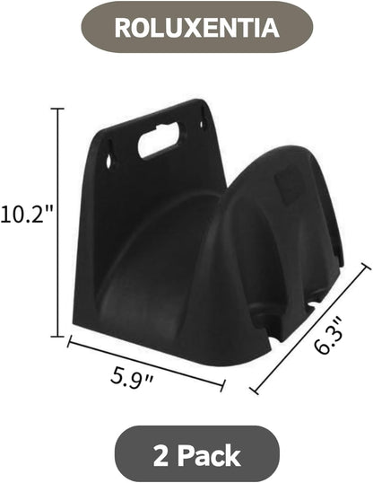 Garden Hose Reel Wall Mount Holder for Yard Organization - Premium Plastic Water Hose Holder, Small Setup for Garage, Holds 65' Feet Hose, Outside Storage with Pipe Hook Support, Under $30