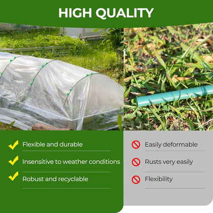 60 Pcs Garden Hoops for Raised Beds, 12 Sets of 8.5 FT Long Garden Hoops, Rust-Free Fiberglass Greenhouse Hoops Grow Tunnel for Netting, DIY Plant Support Garden Stakes for Row Cover