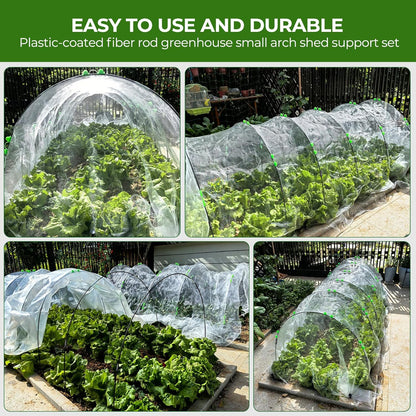60 Pcs Garden Hoops for Raised Beds, 12 Sets of 8.5 FT Long Garden Hoops, Rust-Free Fiberglass Greenhouse Hoops Grow Tunnel for Netting, DIY Plant Support Garden Stakes for Row Cover