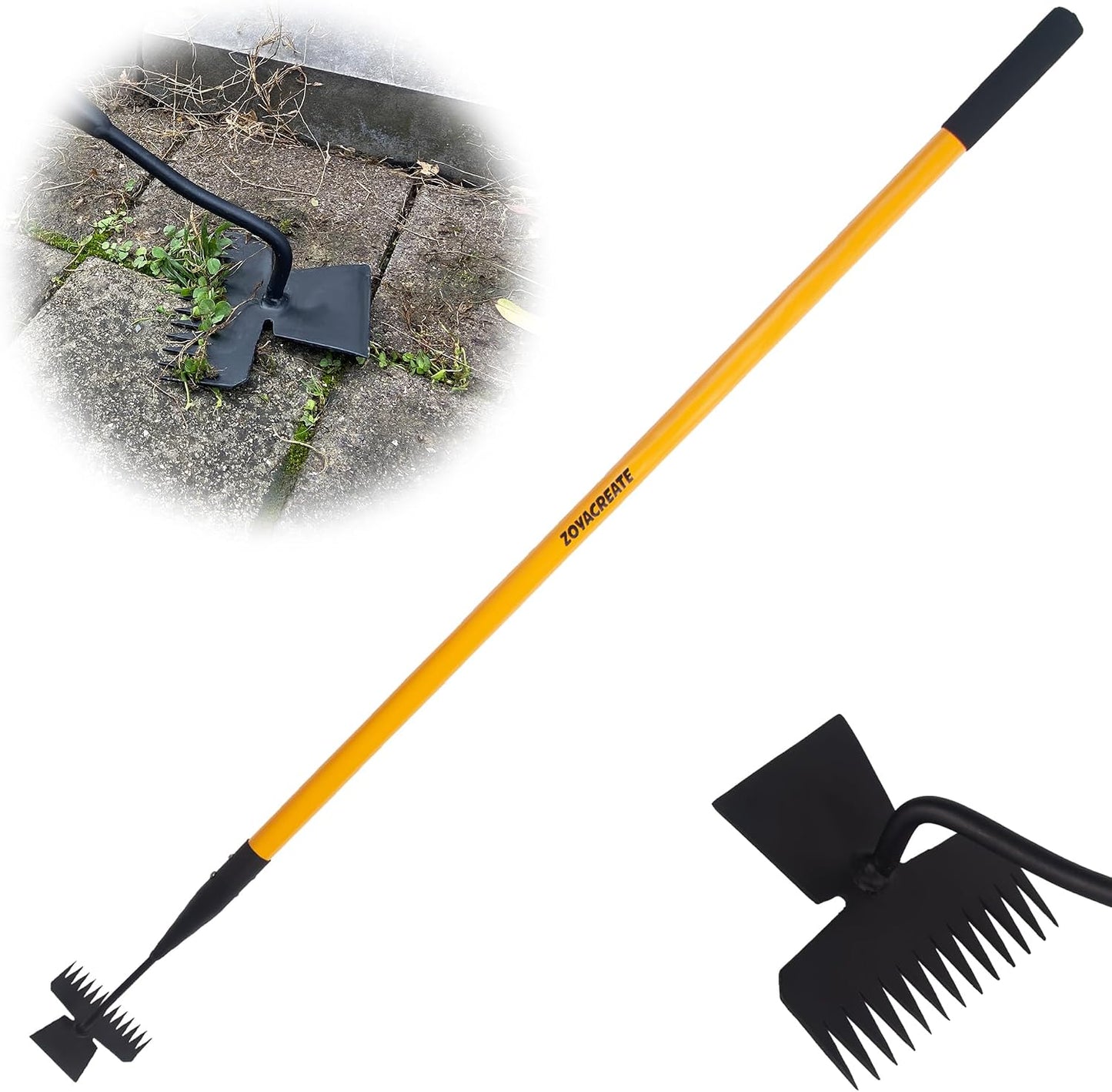 Weed Puller Tool, Heavy Duty Long Handle Stand Up Manual Weeder Remove for Yard Lawn Patio Garden -55Inch