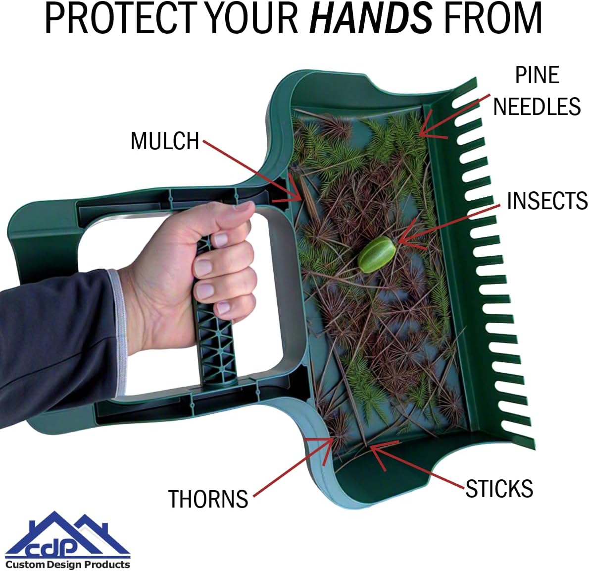 Leaf Scoop Hand Rakes for Yard Cleanup & Maintenance | Made in USA | Comfort Grip | 1-Pair (2 Pieces) | Leaf Cleanup Made Easy | Easy to Store