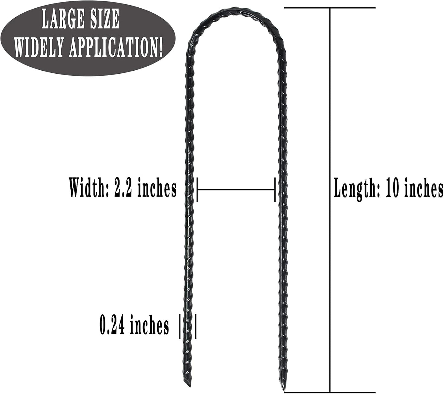 10 Inch Coated Rebar Trampoline Wind Stake Set of 12 Metal Anchors