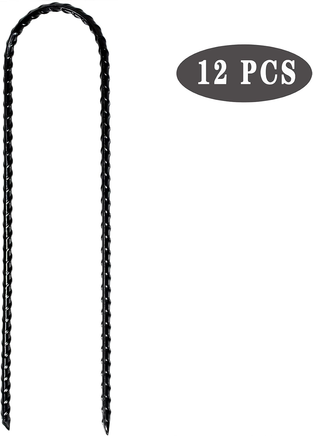 10 Inch Coated Rebar Trampoline Wind Stake Set of 12 Metal Anchors
