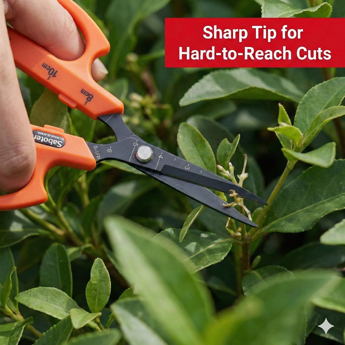 Saboten Fluorine Coated Angled Blade Trimming Scissors Green PT-2 160mm Precision Gardening Bonsai and Floral Shears Made in Japan