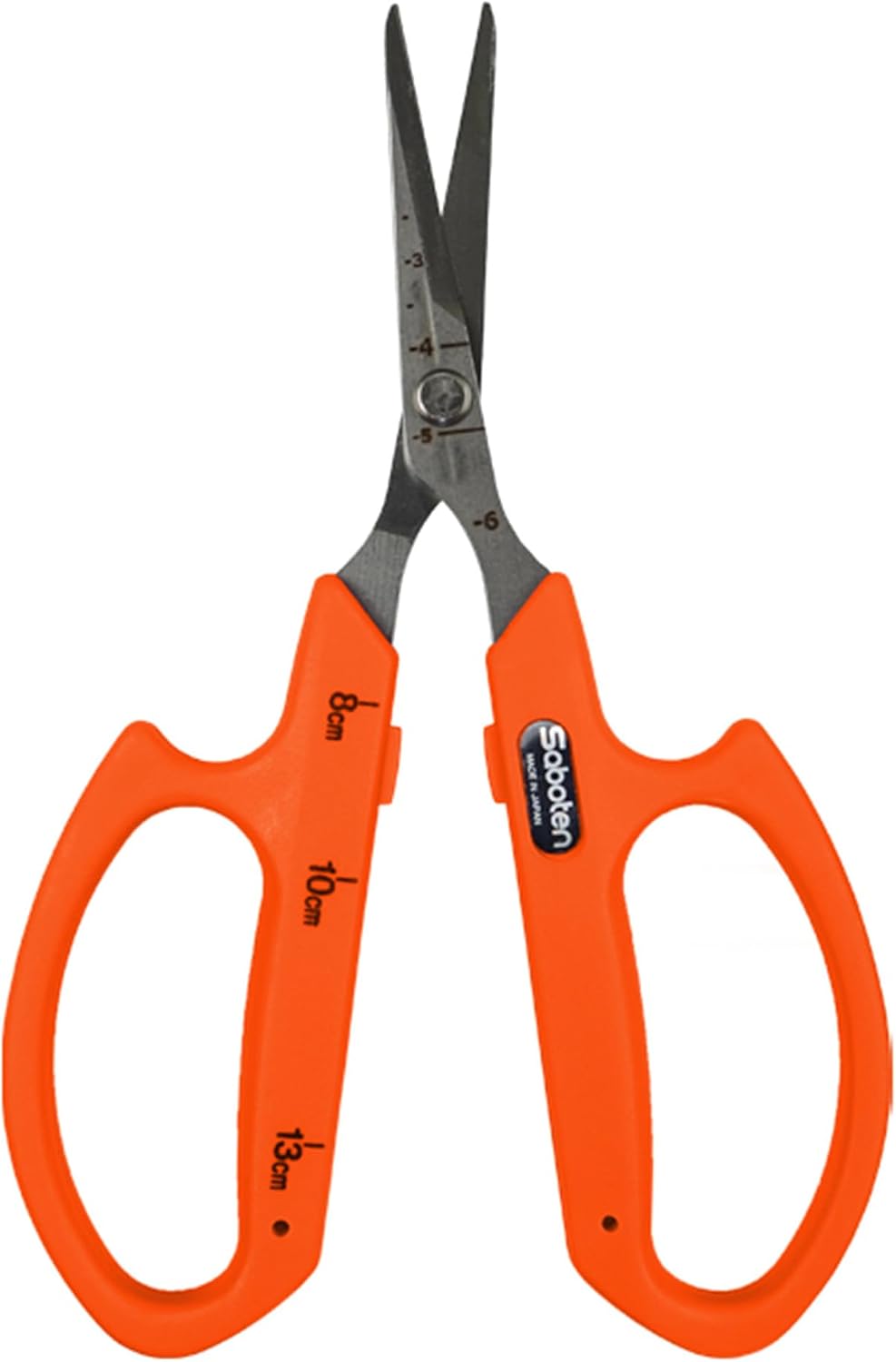 Saboten Fluorine Coated Angled Blade Trimming Scissors Green PT-2 160mm Precision Gardening Bonsai and Floral Shears Made in Japan