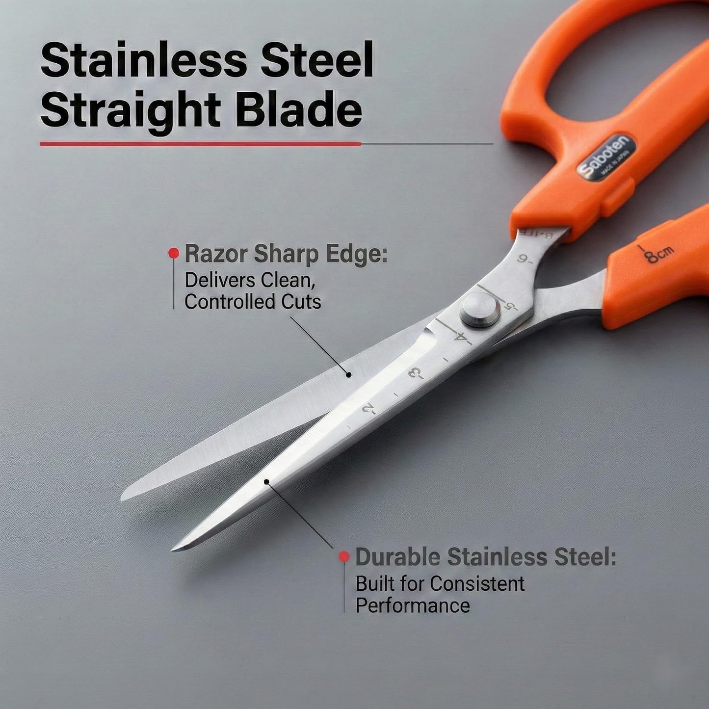 Saboten Fluorine Coated Angled Blade Trimming Scissors Green PT-2 160mm Precision Gardening Bonsai and Floral Shears Made in Japan