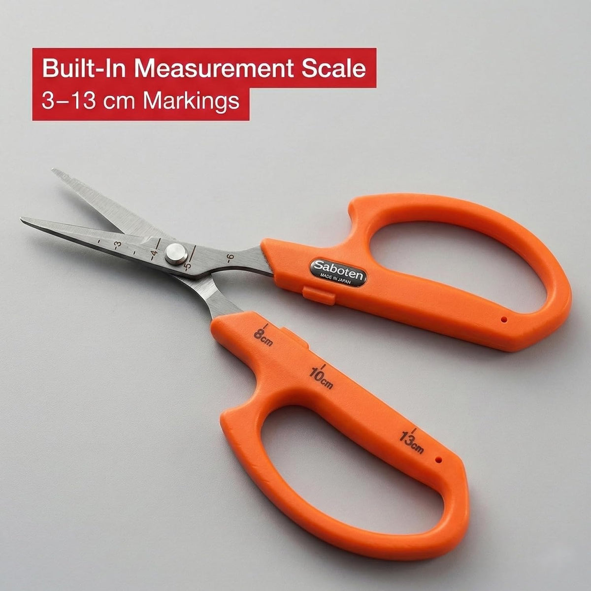 Saboten Fluorine Coated Angled Blade Trimming Scissors Green PT-2 160mm Precision Gardening Bonsai and Floral Shears Made in Japan