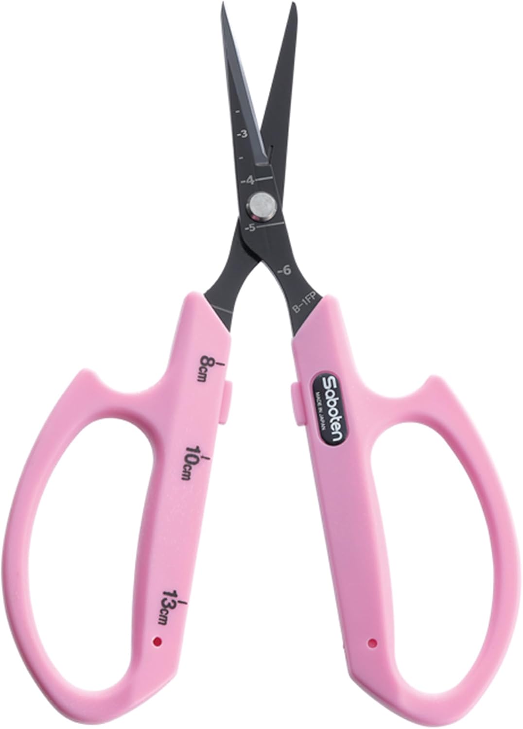 Saboten Fluorine Coated Angled Blade Trimming Scissors Green PT-2 160mm Precision Gardening Bonsai and Floral Shears Made in Japan