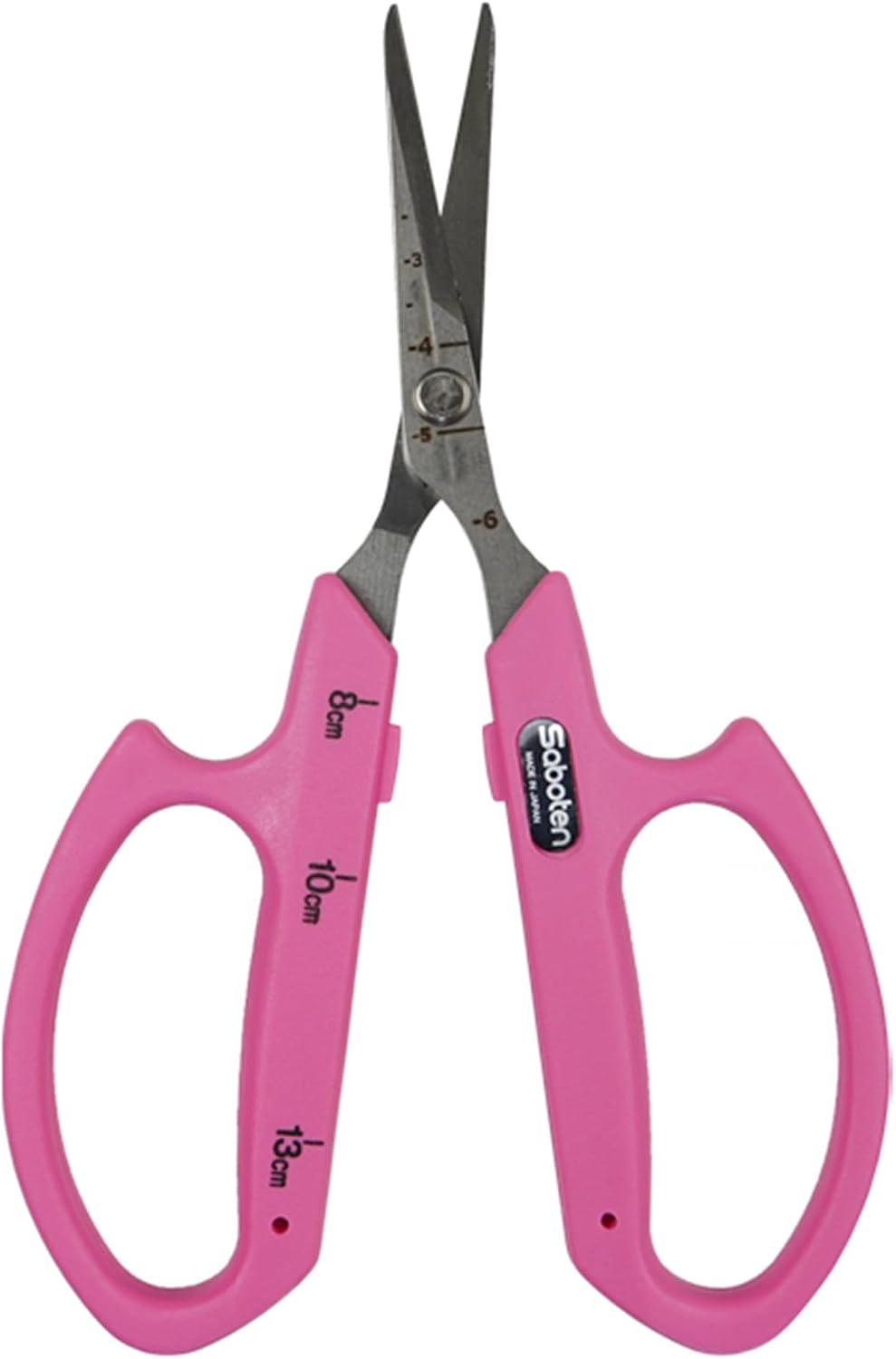 Saboten Fluorine Coated Angled Blade Trimming Scissors Green PT-2 160mm Precision Gardening Bonsai and Floral Shears Made in Japan