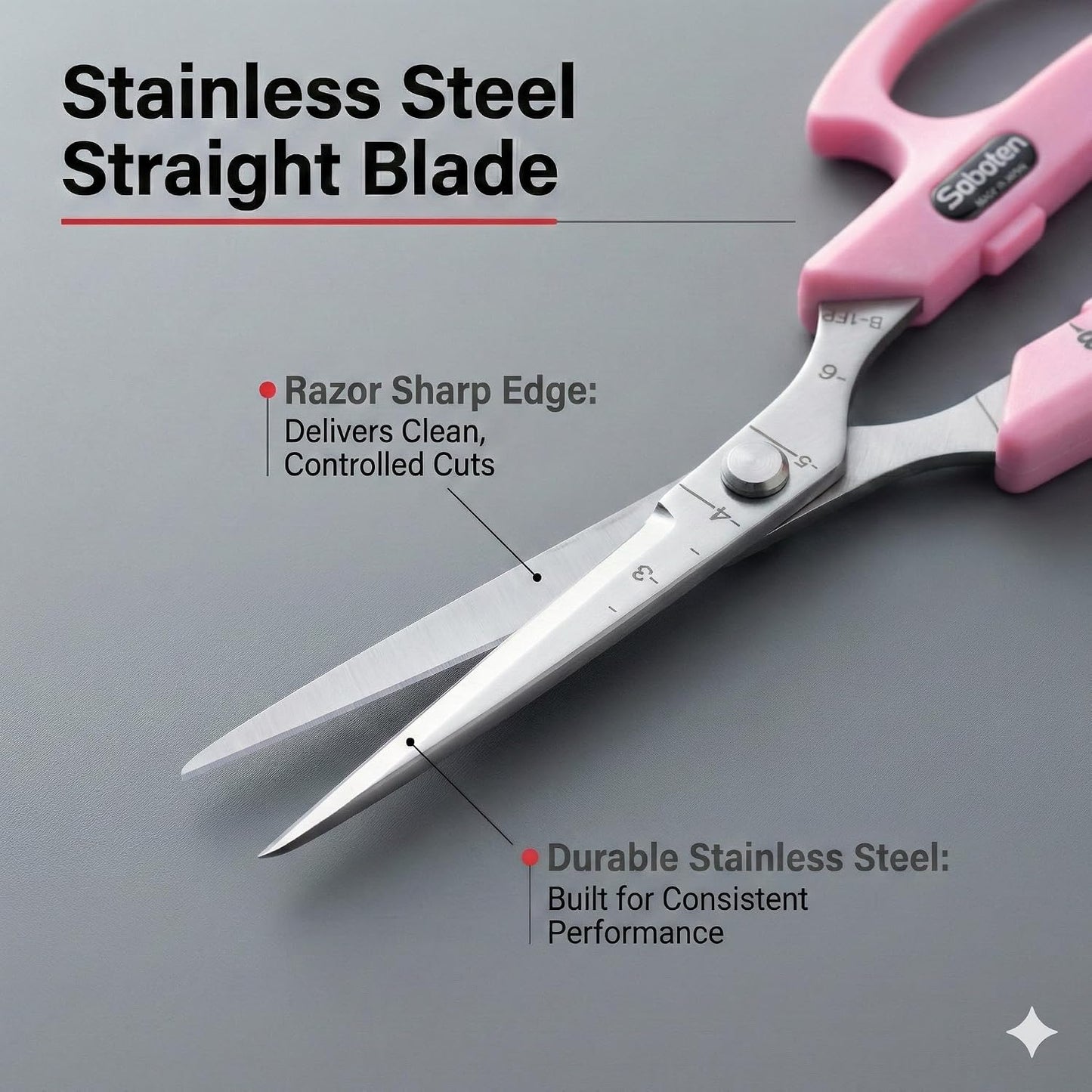 Saboten Fluorine Coated Angled Blade Trimming Scissors Green PT-2 160mm Precision Gardening Bonsai and Floral Shears Made in Japan