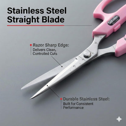 Saboten Fluorine Coated Angled Blade Trimming Scissors Green PT-2 160mm Precision Gardening Bonsai and Floral Shears Made in Japan