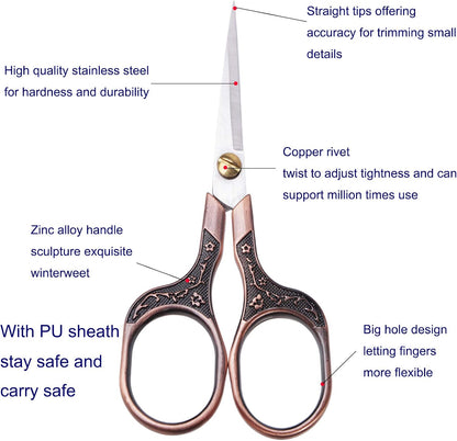 Small Sharp Scissors, 5 Inch Embroidery Hair Trimming Scissors