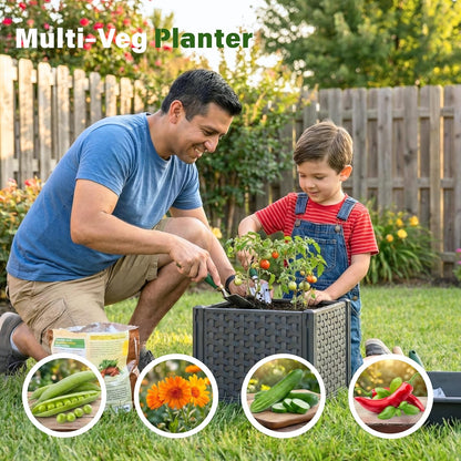 Tomato Planter Box with Trellis 41.3", Tomato Garden Bed with Planters Cage