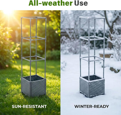 Tomato Planter Box with Trellis 41.3", Tomato Garden Bed with Planters Cage