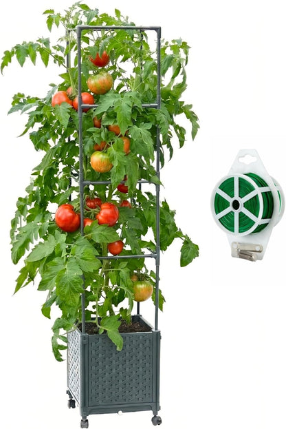 Tomato Planter Box with Trellis 41.3", Tomato Garden Bed with Planters Cage