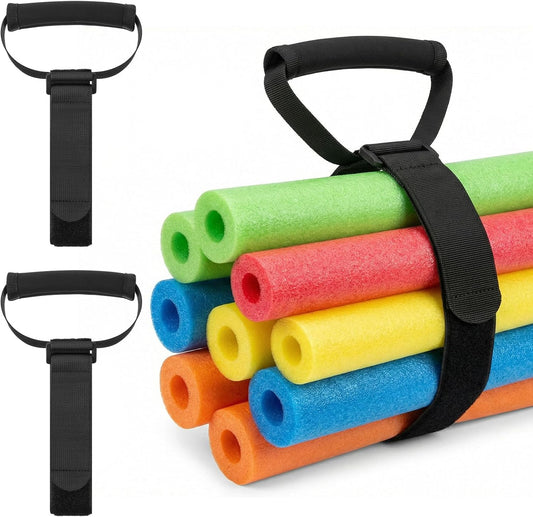 2 Pack Pool Noodle Storage Strap with Handle, Adjustable Hook and Loop Holder for Pool Float Storage, Multi-Purpose Organizer for Hose, Extension Cord and Outdoor Equipment