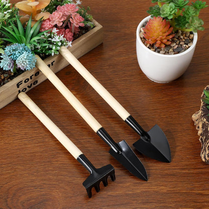 8-Pack Mini Gardening Tool Sets, Metal, Wood