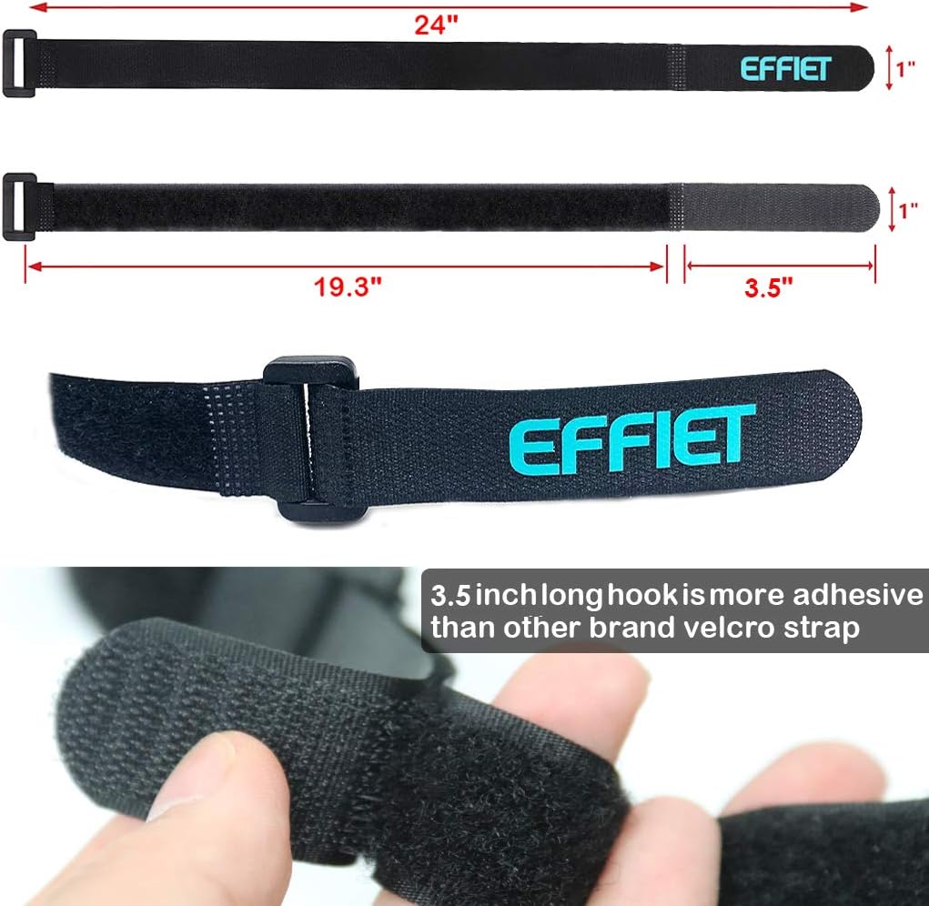 12 Packs Fastening Cord Wrap 1 x 24 Inches Hook and Loop Cinch Straps, Adjustable Adhesive Extension Hose Storage Strap, Securing Bike Sleeping Bag for Yoga Mat