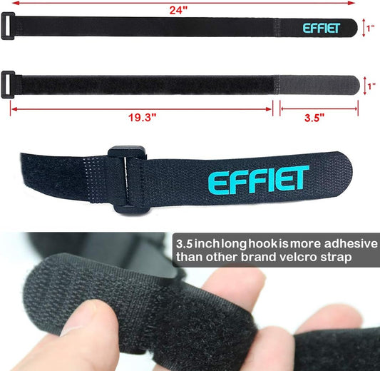 12 Packs Fastening Cord Wrap 1 x 24 Inches Hook and Loop Cinch Straps, Adjustable Adhesive Extension Hose Storage Strap, Securing Bike Sleeping Bag for Yoga Mat