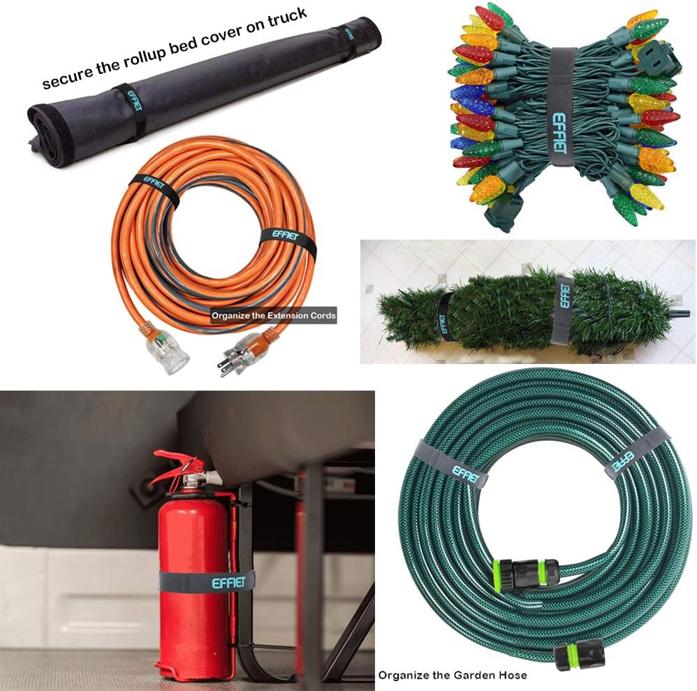 12 Packs Fastening Cord Wrap 1 x 24 Inches Hook and Loop Cinch Straps, Adjustable Adhesive Extension Hose Storage Strap, Securing Bike Sleeping Bag for Yoga Mat