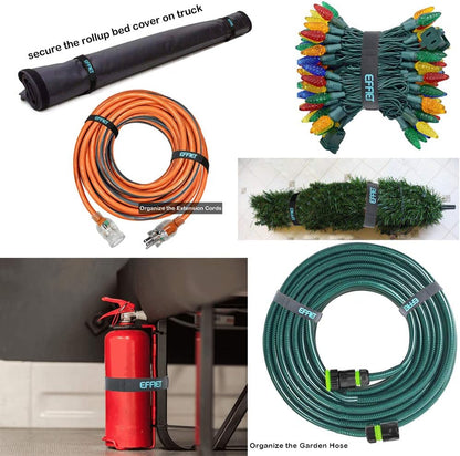 12 Packs Fastening Cord Wrap 1 x 24 Inches Hook and Loop Cinch Straps, Adjustable Adhesive Extension Hose Storage Strap, Securing Bike Sleeping Bag for Yoga Mat