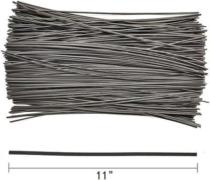 300Pcs Plastic Twist Ties, Garden Plant Twist Tie Cable Tie, Plastic Cable Ties for Bread Candy Bags, Gift Bags (Black,8 Inches)