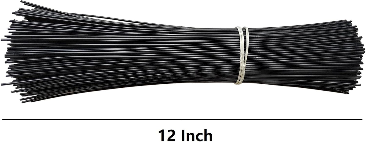 300Pcs Plastic Twist Ties, Garden Plant Twist Tie Cable Tie, Plastic Cable Ties for Bread Candy Bags, Gift Bags (Black,8 Inches)
