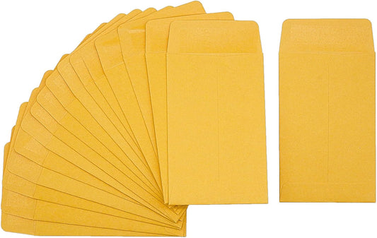 120 Pcs #1 Small Coin Envelopes 2.25" x 3.5" with Gummed Flap