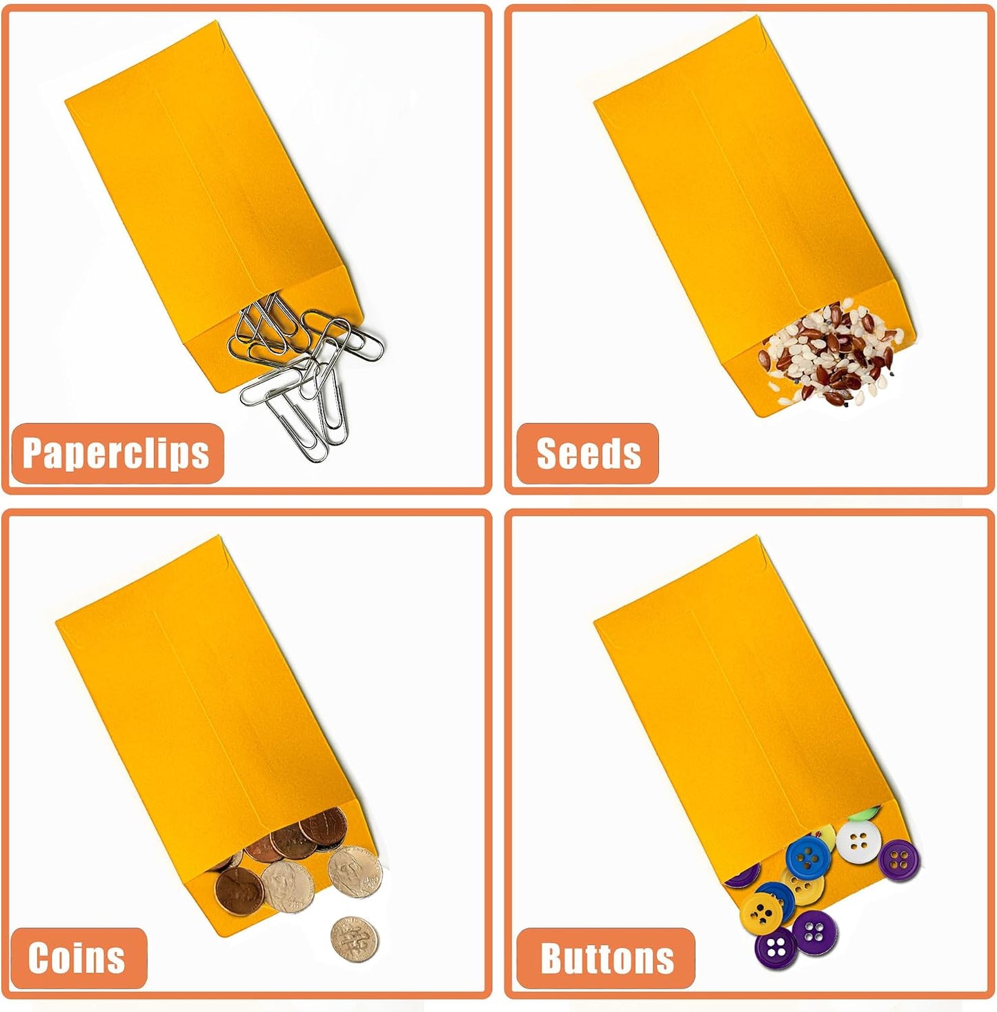 120 Pcs #1 Small Coin Envelopes 2.25" x 3.5" with Gummed Flap