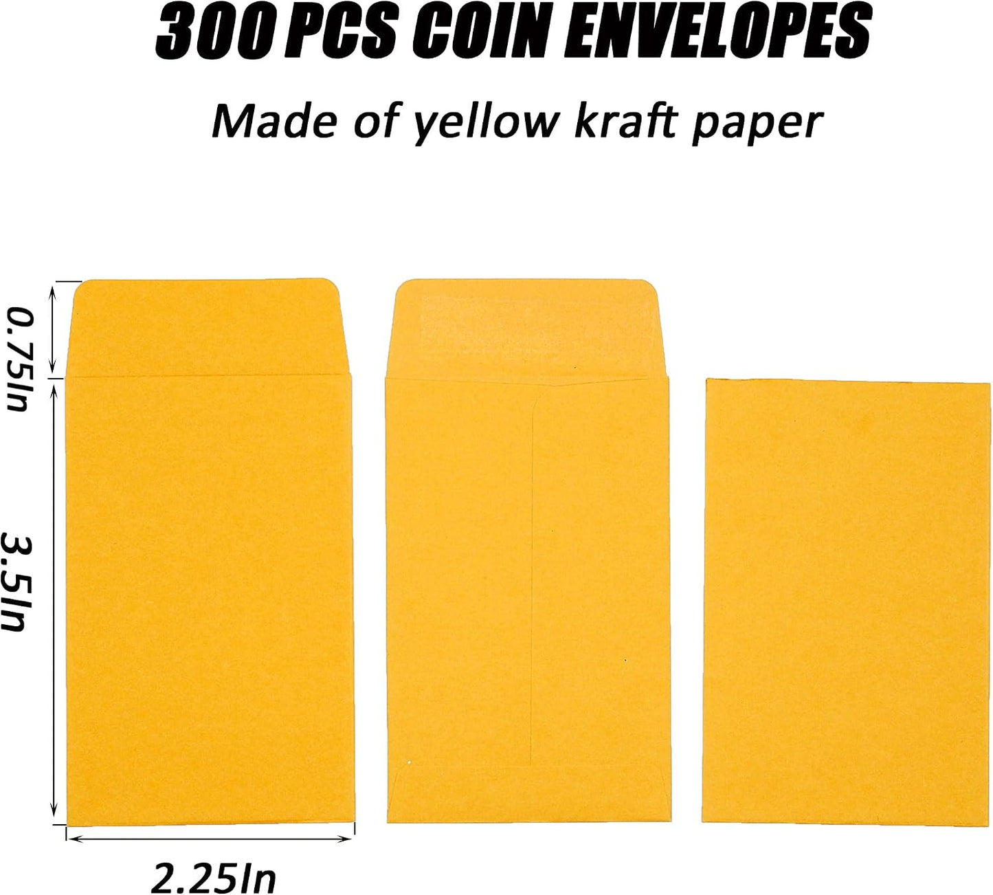 120 Pcs #1 Small Coin Envelopes 2.25" x 3.5" with Gummed Flap