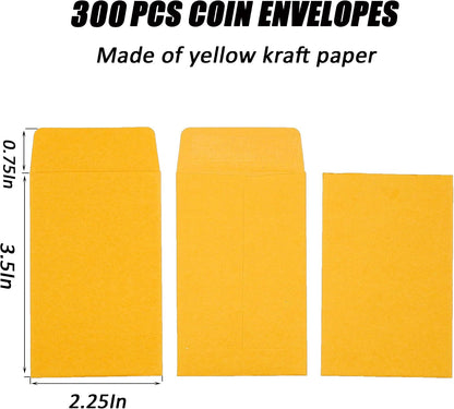 120 Pcs #1 Small Coin Envelopes 2.25" x 3.5" with Gummed Flap