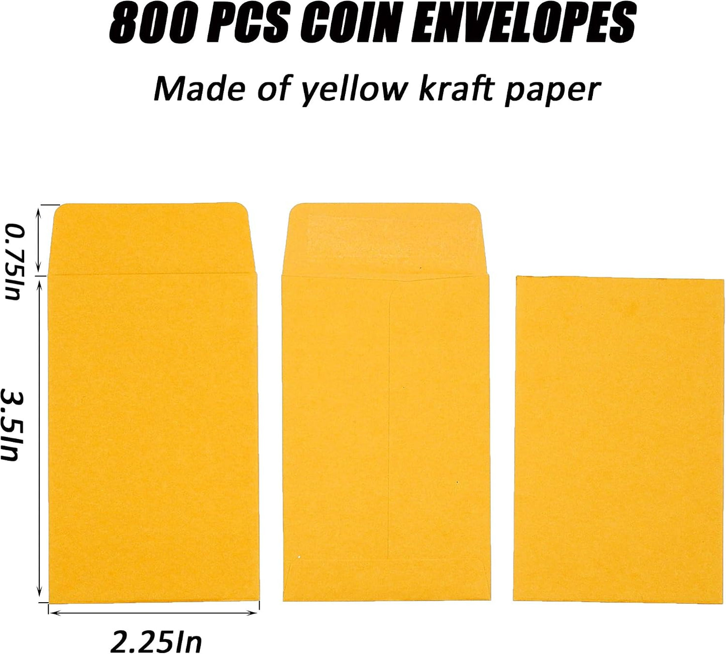 120 Pcs #1 Small Coin Envelopes 2.25" x 3.5" with Gummed Flap