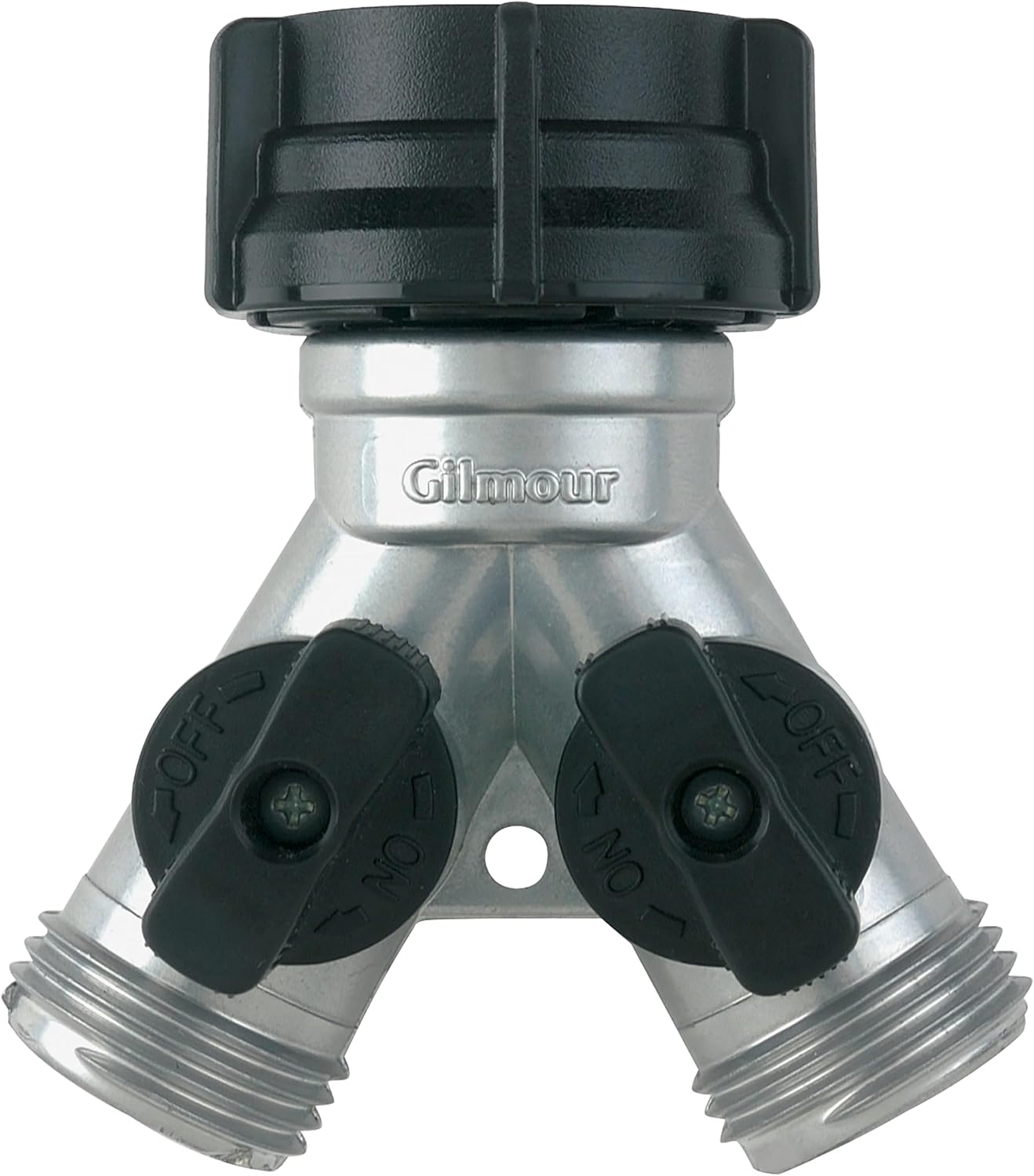 Heavy Duty 2 Way Garden Hose Splitter, Dual Water Hose Splitter with Shut Off Valve, Metal Water Manifold