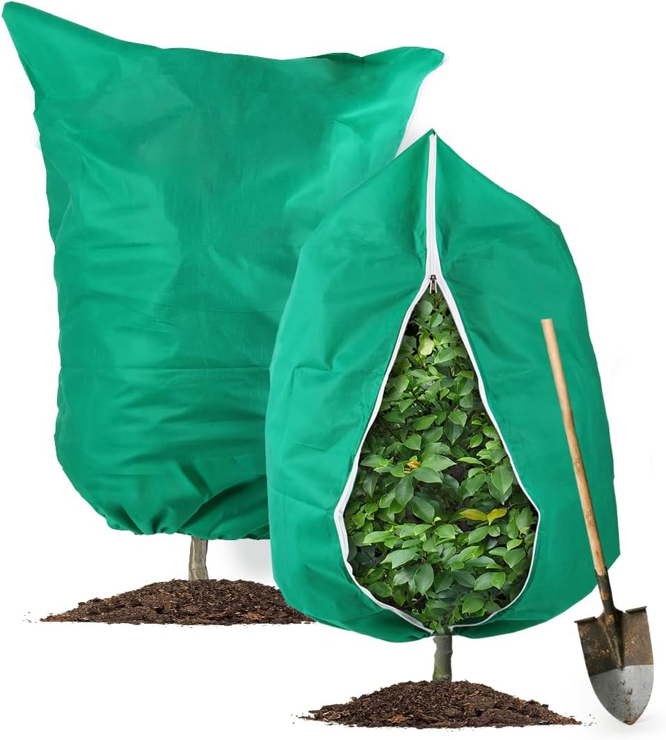 Plant Covers Freeze Protection, 2-Pack Frost Blanket for Trees Shrubs