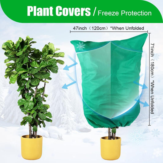 Plant Covers Freeze Protection, 2-Pack Frost Blanket for Trees Shrubs
